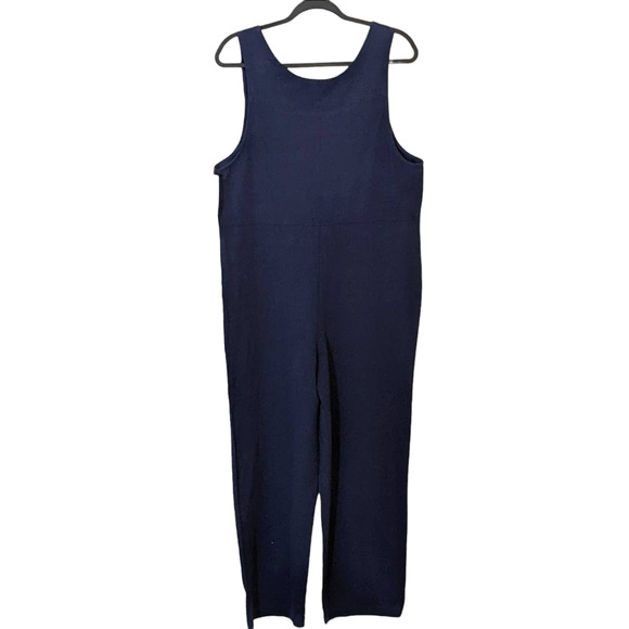 Navy Blue Loose Fit Cotton Jumper Romper with Pockets Size Small NWT - Picture 2 of 2